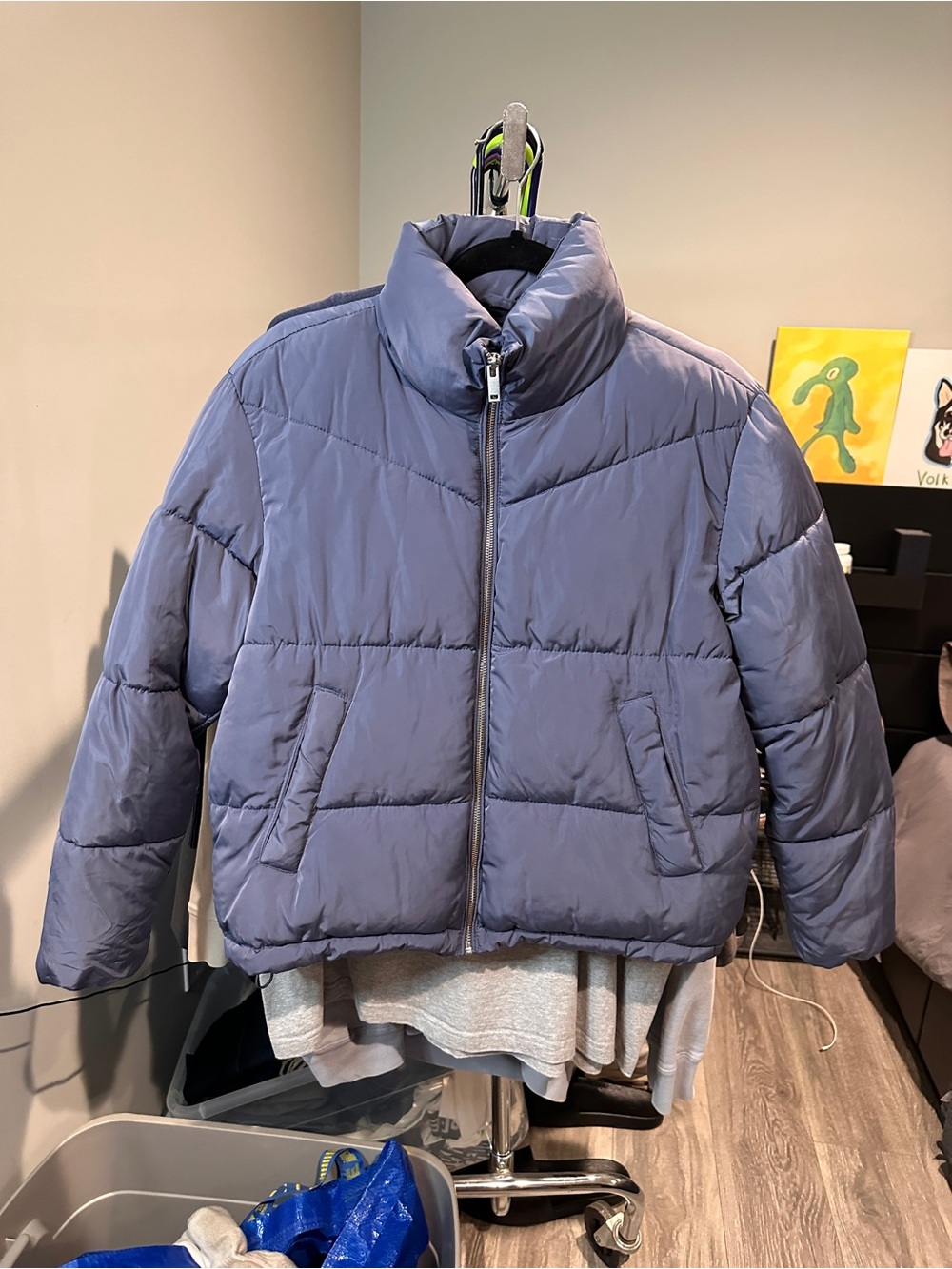 Three Dots Women's Puffer Zip-Up Jacket Size Small Pre-Owned